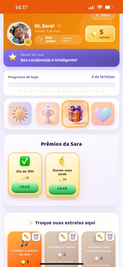 Prêmios e troca de estrelas